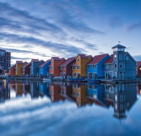 colorful city of groningen, holland