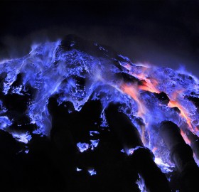 blue lava, kawah ijen volcano, indonesia