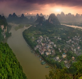village on a li river, china