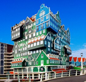 funky stacked hotel in holland