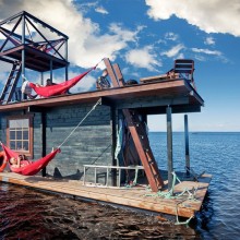 floating home with sauna