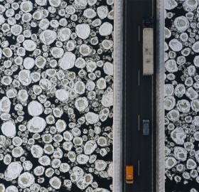 a bridge over icy water