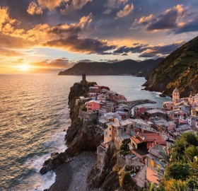 sunset in vernazza, italy