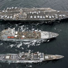USS abraham lincoln aircraft carrier with fleet