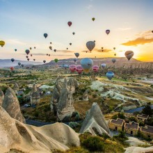 hot air balloon ride in cappadocia, turkey