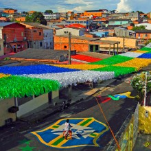 streets of rio grande do sul decorated for world cup