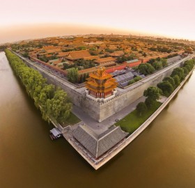 view on forbidden city from above, beijing