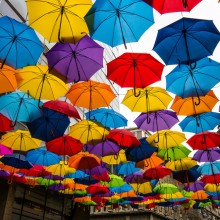 umbrella street, belgrade, serbia