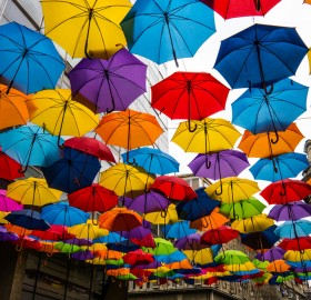 umbrella street, belgrade, serbia