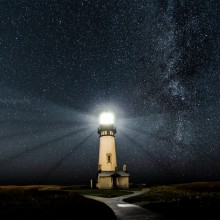 Starry Night Over Lighthouse, Oregon