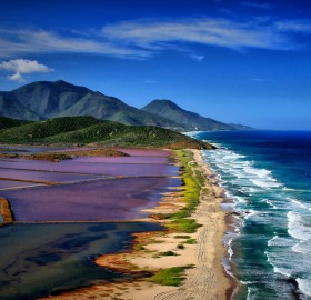 Sea Meets Salt Pans, Margarita Island, Venezuela