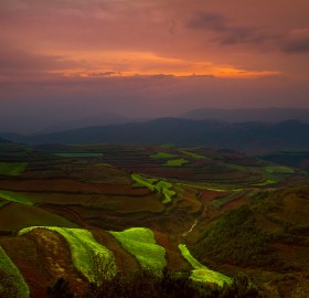 Sunset, Dongchuan Red Land, China